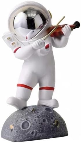 Paimuni Figurine Home Decor Resin Astronaut Statue Collectible Spaceman Sculpture Decorative Music Ornament for Desktop Bookshelf Office Living Room