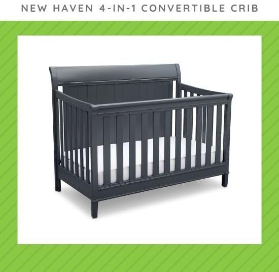 Toddler Bed Safety Guard Rail Compatible with Delta Children Convertible Cribs - Wood Rail for Convertible Crib to Toddler Bed Conversion - Safety Guard Rail for Children (Charcoal Grey - 029, #0080)