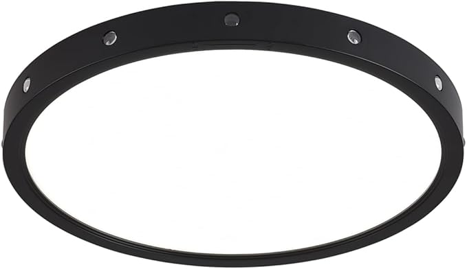 12in Flush Mount led Ceiling Light fixtures.24W Ceiling lamp with Night Light for Bedroom, Kids Room,Hallway Baby’s Nursery Black Round