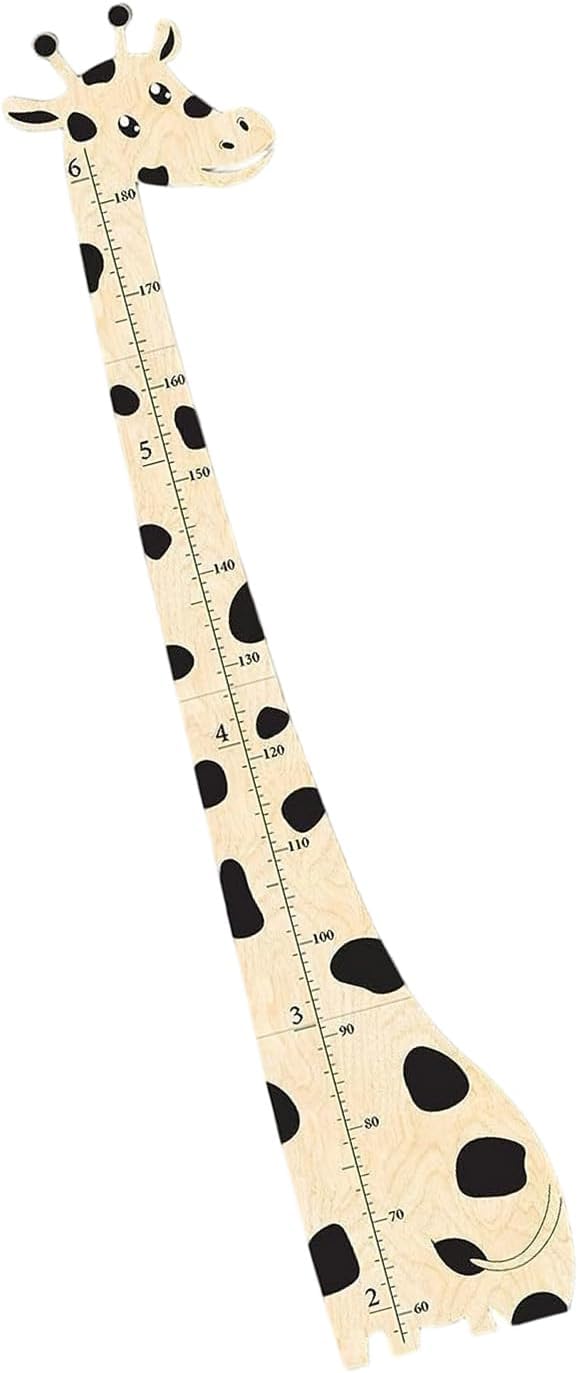 Wooden Giraffe Growth Chart Height Ruler for Wall Decoration Removable Nursery Height Chart for Growth Tracking