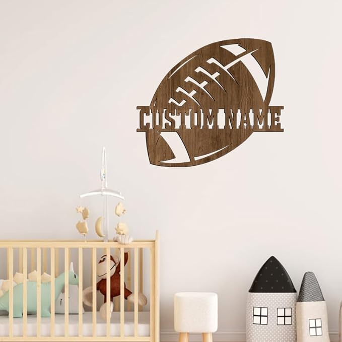 Personalized Football Gift, Wooden Baby Name Sign, Nursery Decor For Boy/19