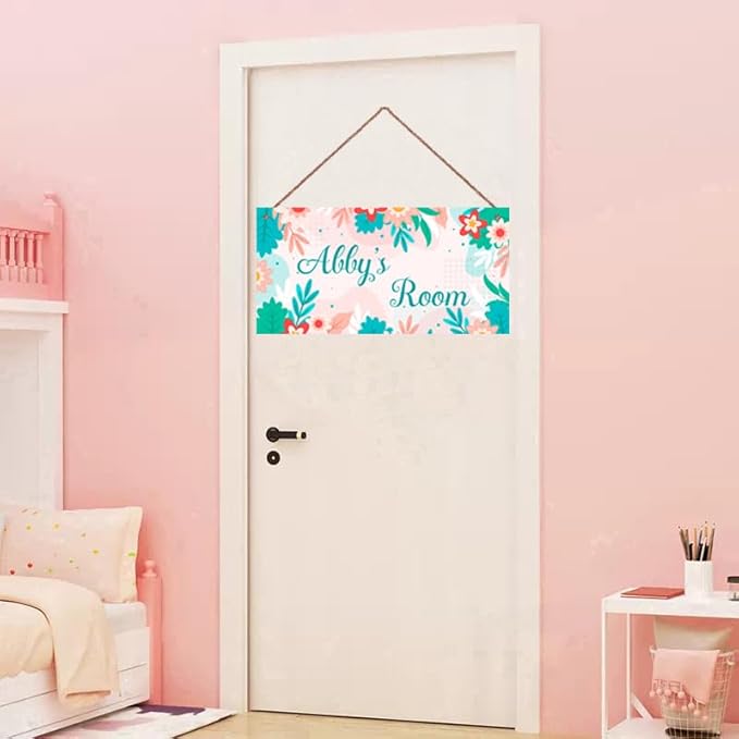 Personalized Cute Plant Sign Beautiful Flowers Wall Hanging Plaque Sign Magic Leaf Girls Room Décor For Nursery Home Art Décor For Kids Room Girls Room Boys Bedroom Little Man Cave