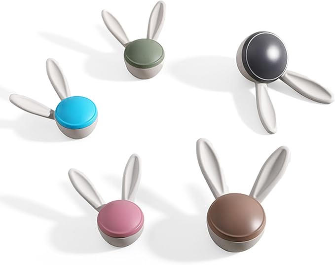 3 Pack Heavy Duty Metal Wall Hooks - Decorative Cute Rabbit Shaped Coat Hooks, Multi-Color Rustproof Bathroom/Bedroom/Entryway Towel Hooks for Towels, Coats, Keys (Bright Black, Large Size)