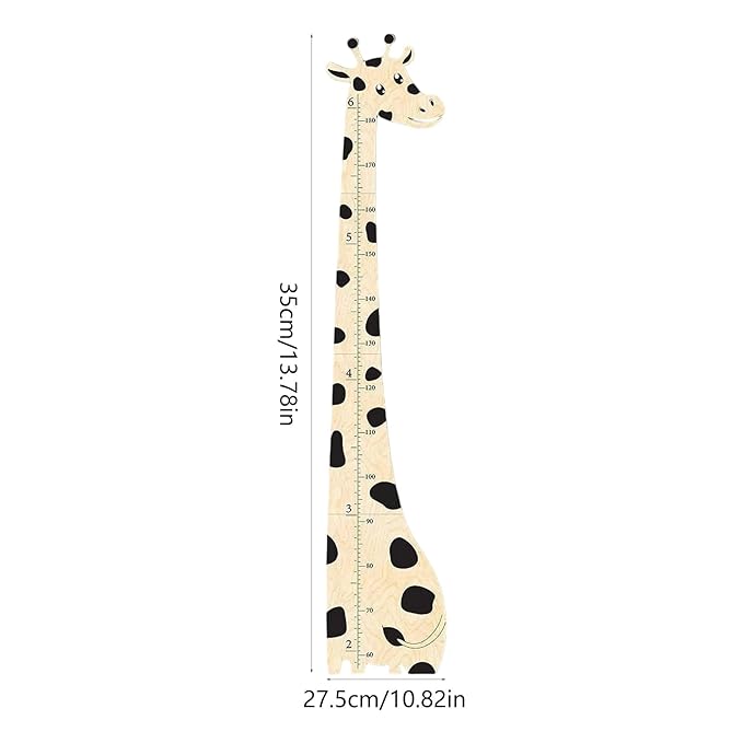 Wooden Height Chart for Kids, Giraffe Height Chart for Boy Girls, Growth Chart for Wall, Height Measurement for Kids, Nursery Decor Decoration Wall Art for Tracking Kids Tool