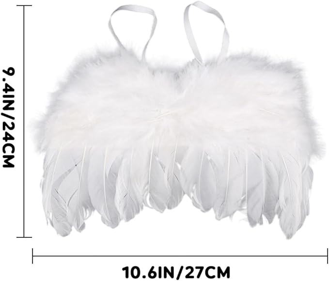 Newborn Baby Girls Photography Angel Wings and Headband Photo Props Photography Outfit Set