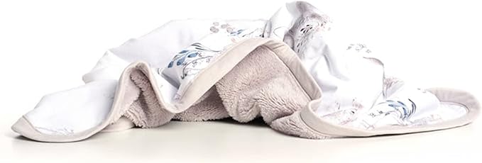 Oilo Baby Blanket, Luxury Soft Plush Chenille Backing & Turkish Cotton Jersey Print, Double Layered, 30" x 40", Rolled Jersey Edge Trim, Machine Wash, Perfect for Infant or Toddlers, Cottontail Bunny