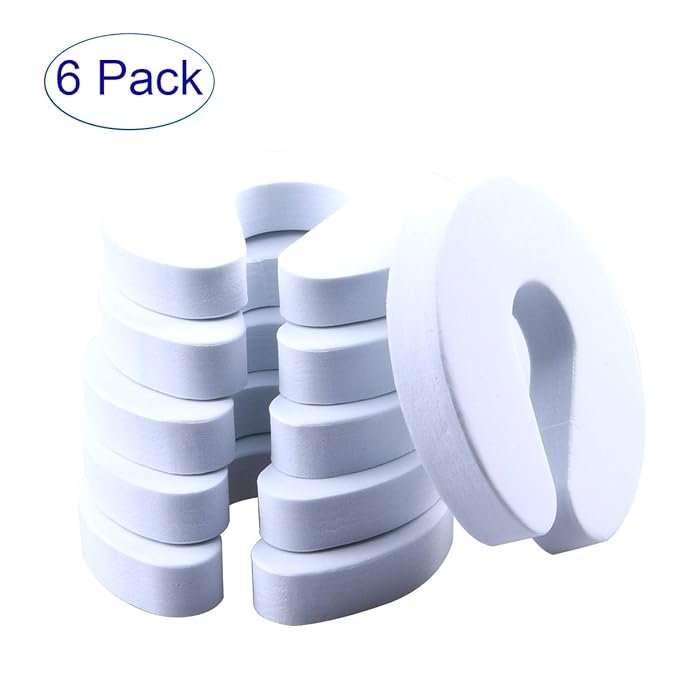 Door Pinch Guard (6 Pack) Baby Door Slam Stopper, Soft Foam Door Stopper. Prevents Finger Pinch Injuries, Slamming Doors, and Child or Pet from Getting Locked in Room