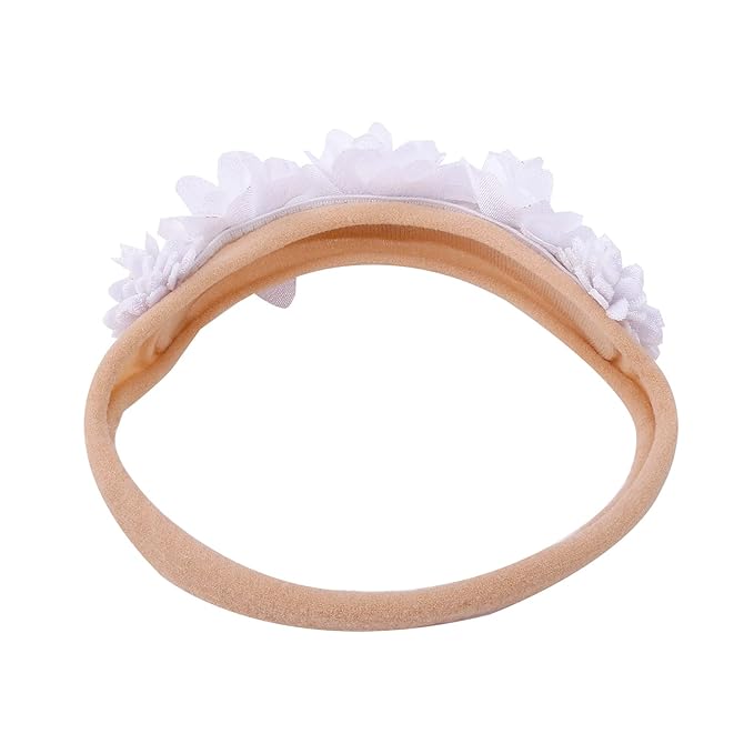 Baby Girl Floral Headband Nylon Flower Crown Elastic Hairband 3pcs Hair Accessories Gift for Girls,stretchy size 3pcs/set