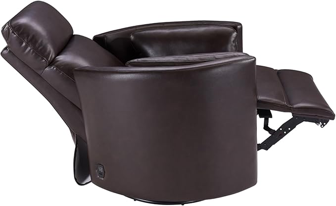Parker Living Radius - Florence Brown - Powered by Freemotion Cordless Power Swivel Glider Recliner for Adults with USB and Type-C Ports, Single Sofa Chair for Living Room