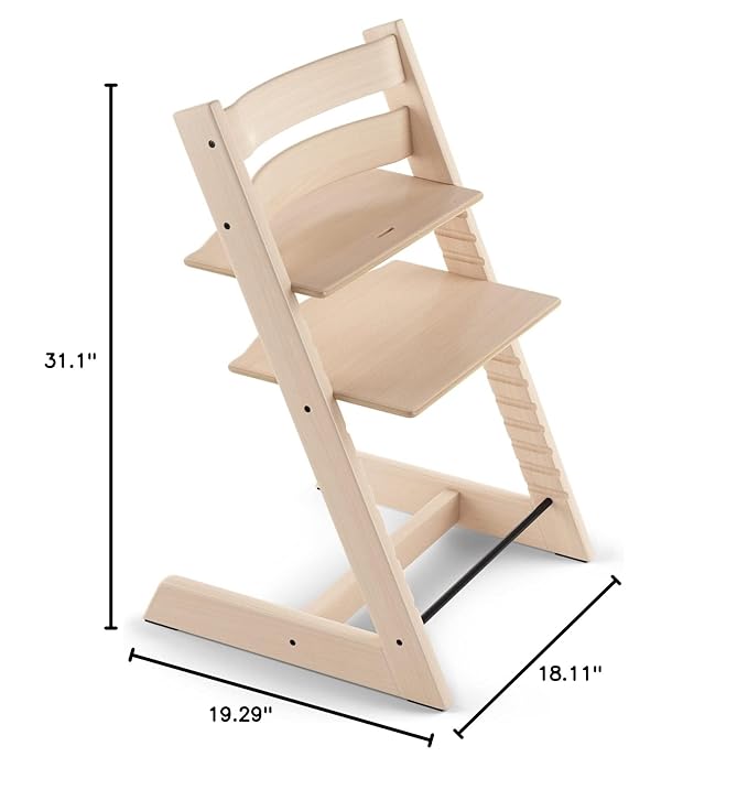 Tripp Trapp Chair from Stokke, Natural - Adjustable, Convertible Chair for Toddlers, Children & Adults - Convenient, Comfortable & Ergonomic - Classic Design