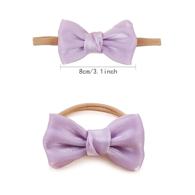 OOSAKU Baby Girl Flower Headbands Set Elastic Floral Headbands 6pcs Soft Nylon Hair Band for Newborn Toddler Hair Accessories (XKFD008)