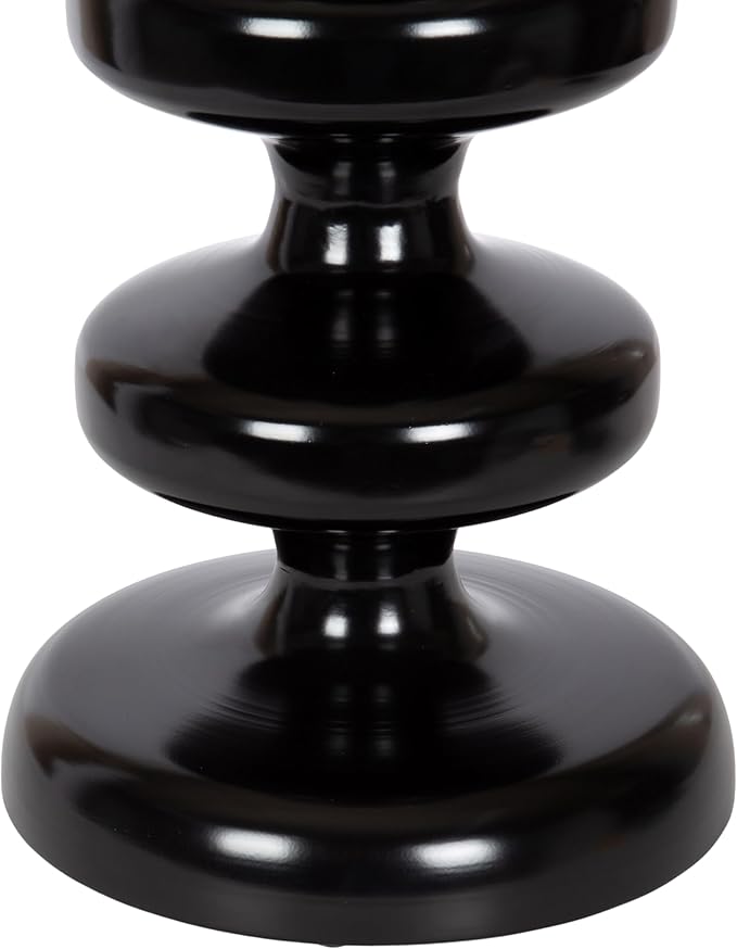 Kate and Laurel Fondi Modern Metal Round Side Table, 12 x 12 x 21, Black, Dorm Living Room Stacked Bubble End Table for Use as Bedroom Nightstand or Outdoor Patio Decor Option