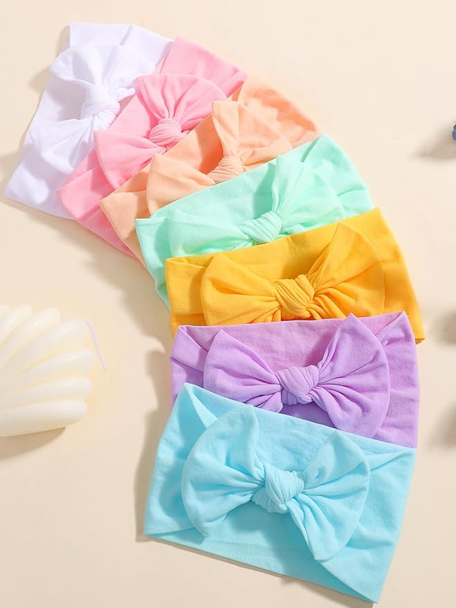 25PCS Baby Nylon Headbands Soft Hairbands Hair Bow Elastics for Baby Girls Newborn Infant Toddlers Kids