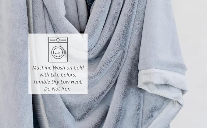 SARANONI Oversized Luxury Blanket | Breathable Super Soft, Lush, Plush Comfy Blankets for Adults | Slate - X-Large 60” x 80”