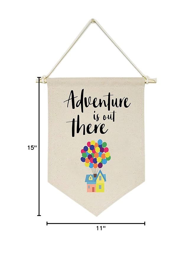 Canvas Hanging Flag Banner Wall Sign Decor Gift for Baby Kids Girl Boy Nursery Teen Room Front Door - Hydrogen Balloon