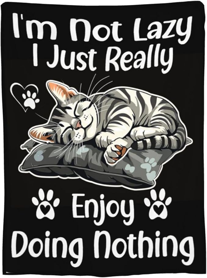 Cat Blanket Funny Cats Throw Blanket Animals Flannel Stuff Merch Cozy Decor Fleece Soft Plush Fuzzy Warm Lightweight Bedding Cats Lover Gifts for Women Men Girl Boy Couch Soft 50"X40"