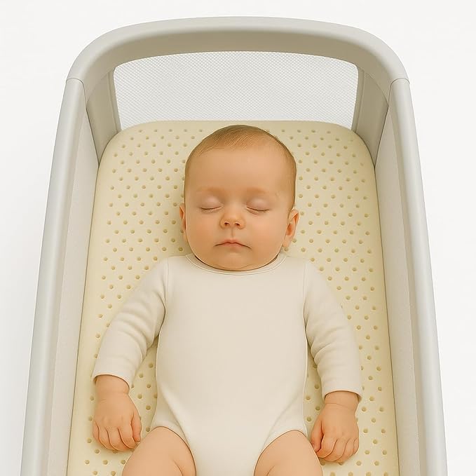 Organic Cotton Crib Mattress Protector (Water-Resistant) - Breathable Fitted Liner Pad, GOTS-Certified, Hypoallergenic, Made in USA – Mini-Sleeper 31"x18" - Pack of 1