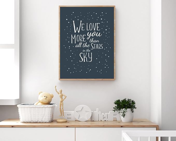 VUVUKU Black And White Nursery Decor Monochrome Baby Boy Room Poster We Love You More Kids Wall Art Playroom Prints Toddler