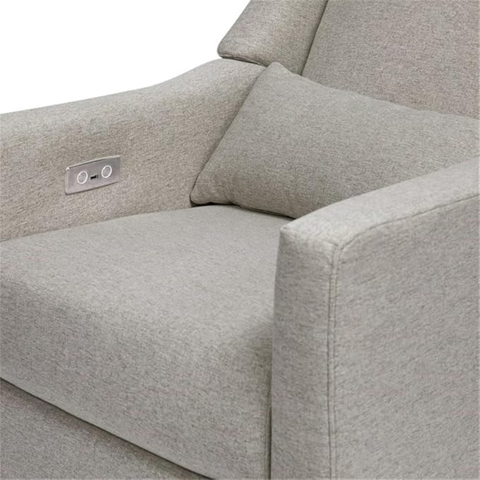 Babyletto Kiwi Electronic Power Recliner and Swivel Glider with USB Port in Performance Grey Eco-Weave, Water Repellent & Stain Resistant, Greenguard Gold and CertiPUR-US Certified