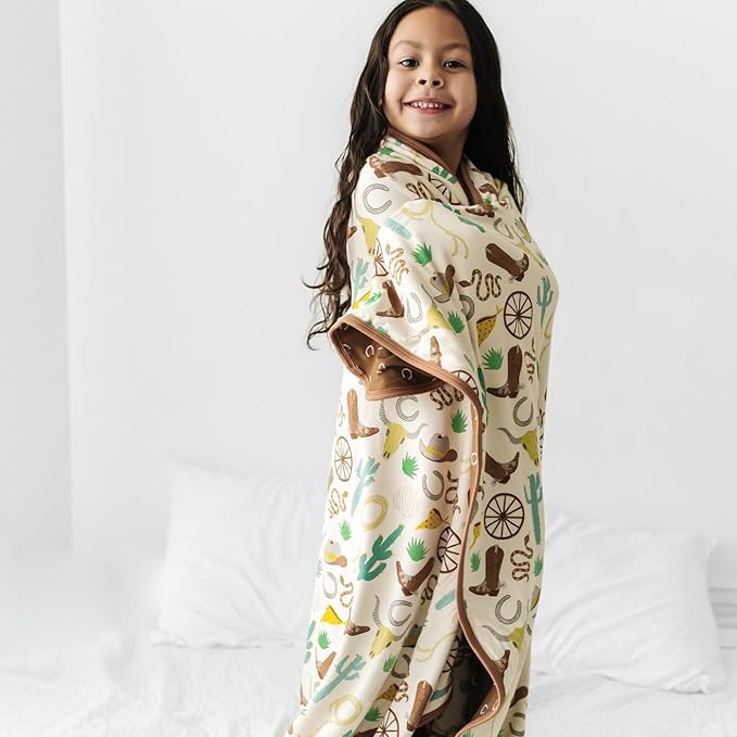 Little Sleepies Cloud Blanket, Soft Viscose from Bamboo Toddler & Baby Blanket for Boys & Girls, Lightweight, Perfect for Hot Sleepers, 50" x 50", Large (Caramel Ready to Rodeo)