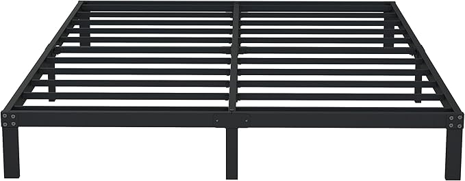 9 Inch California King Bed Frames Heavy Duty Low Profile Metal Platform No Box Spring Needed Mattress Foundation, Easy to Assembly, Noise Free, Black