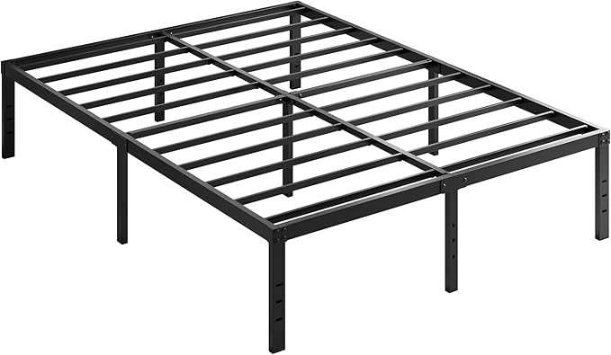 EMODA 14 Inch California King Bed Frames Heavy Duty Metal Cal King Platform with Steel Slats Support, No Box Spring Needed, Noise Free, Black