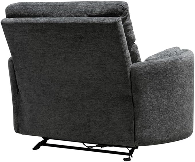 Pemberly Row XL Mediterranean Extra Wide Power Glider Recliner (Two Pack) in Charcoal with USB Charging Ports and 2 Comfort Pillows for Living Room