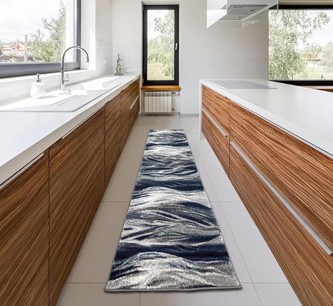 Keen Home Design Area Rugs - 2x14 Non-Shedding, Abstract Rugs for Kitchen, Living Room, Bedroom, Dining Room, Entryway - Size: 2'8" x 14', Multi