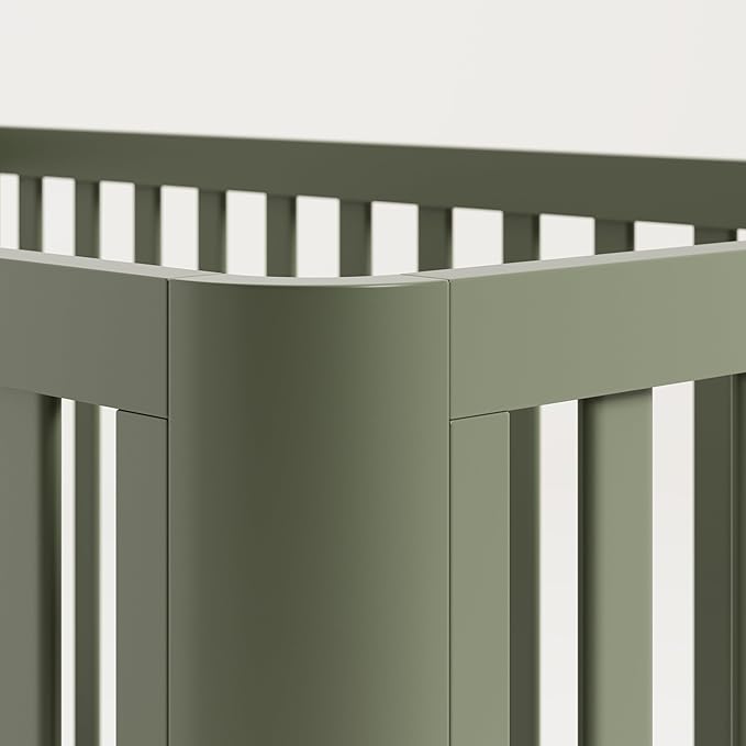 Storkcraft Santos Convertible Crib (Olive & Natural) – GREENGUARD Gold Certified, Fits Standard Crib Mattress, Converts to Toddler Bed and Daybed, 4 Adjustable Mattress Heights, Rounded Edges
