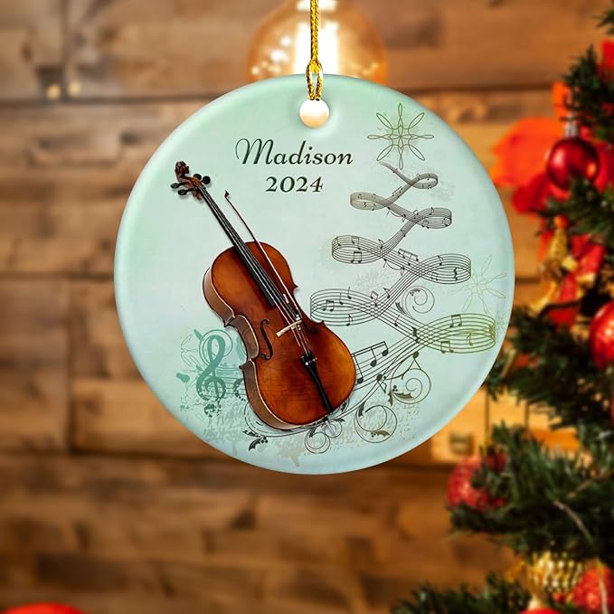 wowcugi Violin Ornament Personalized Instrument Ornaments for Christmas Tree Xmas Tree Decorations Keepsake Gifts for Pianist Instruments Music Lovers