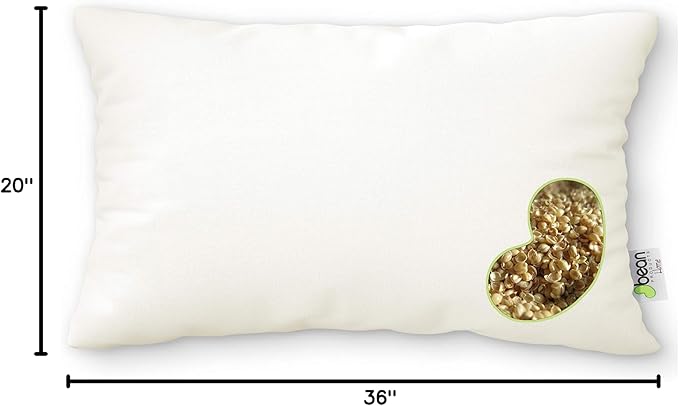 Bean Products 20" x 36" King Bed Pillow for Sleeping β Organic Millet Fill with Organic Cotton Fabric, Soft Head Pillow β Eco-Friendly, Breathable, and Durable Sleep Aid, Made in The USA