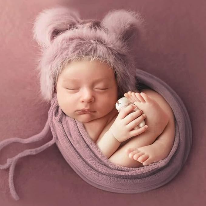 Newborn Posing Wrap Newborn Photography Props Soft Stretch Knit Blanket Handmade Wrap for Baby Boys Girls Photoshoot