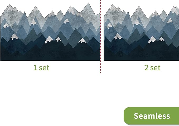 Mountain Wall Decor Stickers Adhesive Mountain Wall Stickers ,Nursery Mountain Wall Decals Wall Art Decals Baby Nursery Wall Murals for Boys or Girls Bedroom Decor,Wall Mural Magnificent Mountain View Removable Wallpaper Wall Sticker(W16)