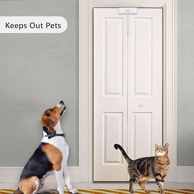 Children's Double Door Locks, Metal Bifold Door Lock, Secure Your Cabinets And Storage Areas 1 Pack