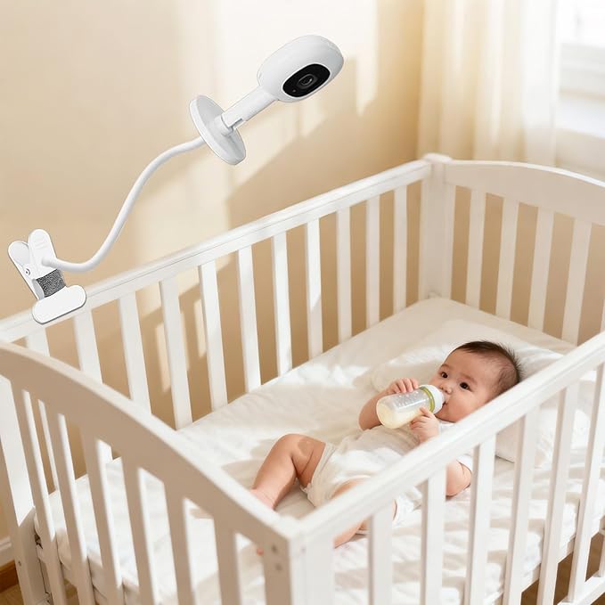 15.7in Flexible Baby Monitor Mount Compatible with Nanit Pro Smart Baby Monitor & Flex Stand, Also for Cameras with 1/4 Screw Mount 360° Adjustable Long Gooseneck Arm for Crib, Dresser, Shelf