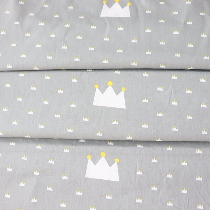 100% Cotton Crib Bedding Set for Baby Boys Girls,3 Pcs Baby Bed Linen Include Duvet Cover,Fitted Sheet,Pillowcase,Nursery Decoration,No Filler(Grey)