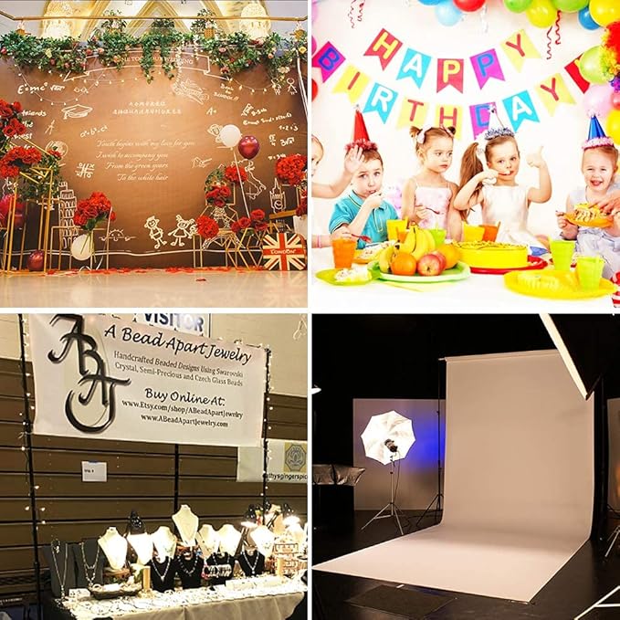 Backdrop Stand, 6.4ft x 10ft Adjustable Photo Background Stand with Carry Bag for Photography Photo Video Studio, Baby Shower, Birthday Party (6.4ftx10ft)