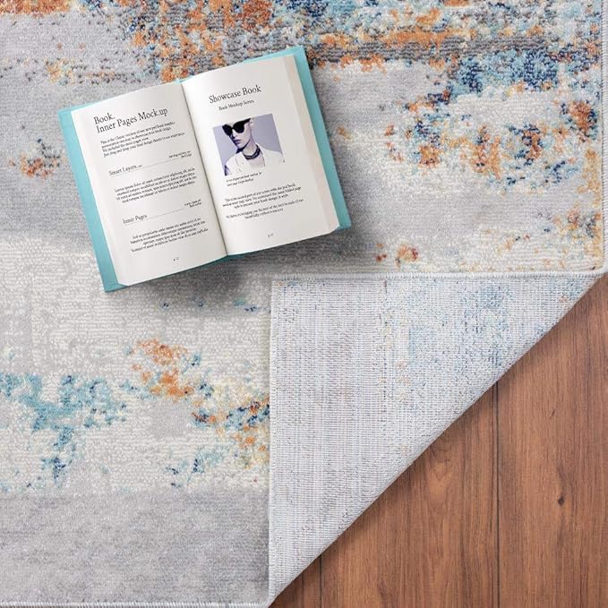 LUXE WEAVERS Euston Collection Multi 2x7 Modern Abstract Area Rug