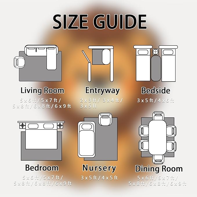 Lion Rug for Nursery - 6x9 Rug - Lion Rug - Cute Cartoon Zoo Animal Area Rug - Kids Baby Nursery Rugs - Kawaii Safari Playroom Carpet - Home Decor