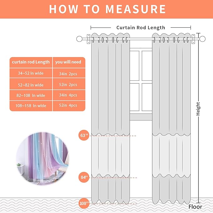 XiDi Kids Curtains 45 Inch Length for Girls Bedroom 2 Panels Blackout Short Curtains for Kids Nursery Room Darkening Window Drape Unicorn Princess Theme Decor Grommet Top Pink/Purple/Blue 42x45