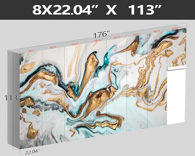 XMPMBM-Gold Quicksilver Marble Fabric Wallpaper Abstraction Art Textured Living Room Bedroom Bathroom Wall Mural-W 176" X H 113"(138 Square Foot)