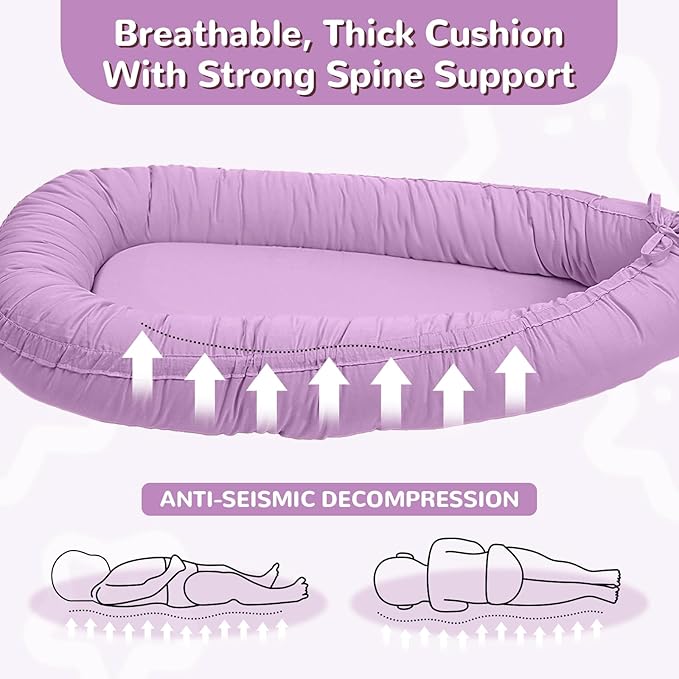 Baby Lounger, Infant Lounger for Newborn,Portable Baby Nest Cover Breathable & Soft, Newborn Essentials