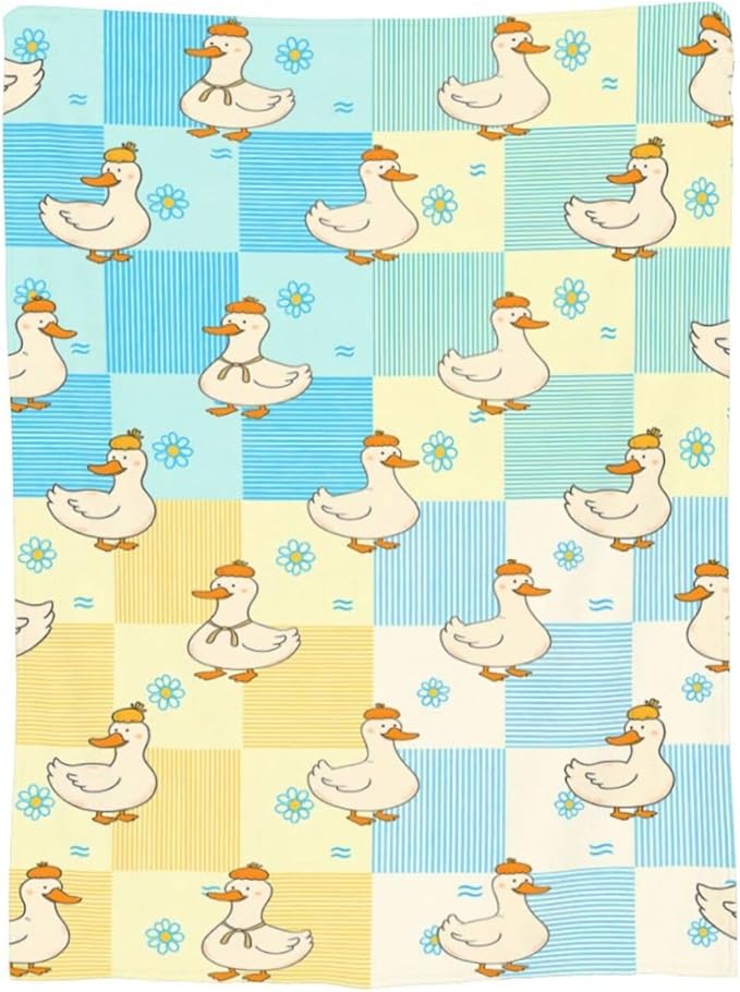 Funny Duck Blanket Cute Duck Throw Blanket Soft Cozy Fleece Fuzzy Stuffed Plush Flannel Gifts for Girls Women Boys Kids Adults 50"X60"
