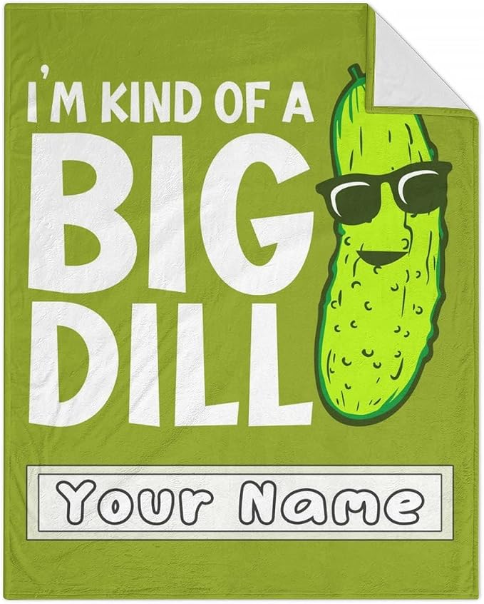 Custom Pickle Throw Blanket for Baby - 30x40 Inches Lap Size - Soft Fluffy Cozy Blankets Gift - Green Funny Blanket Throws for Couch, Work