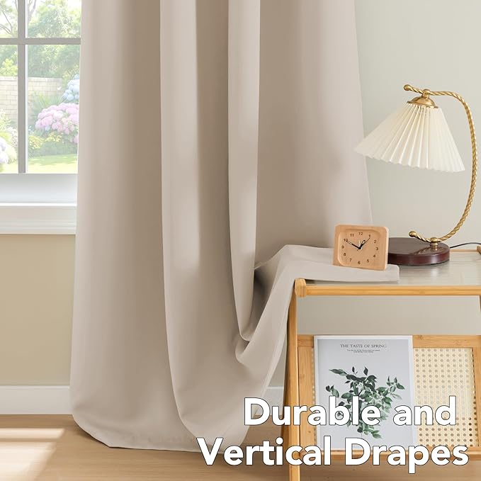 H.VERSAILTEX Blackout Curtains 84 inches Long for Living Room Thermal Insulated Room Darkening Window Treatment Panels Drapes Light Reducing Curtains for Bedroom, 2 Panels, 52" W x 84" L, Fog