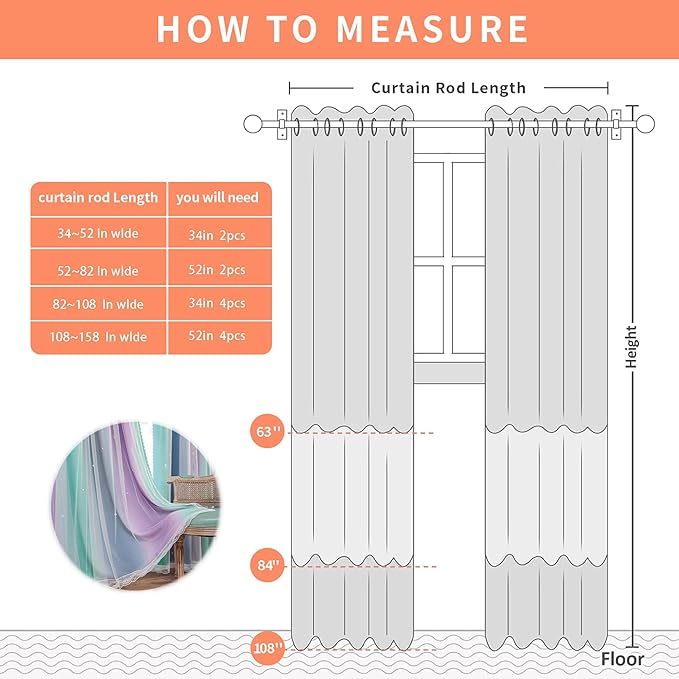 XiDi Purple Grey Curtains for Kids Bedroom Colorful Rainbow Design Cute Green Blackout Curtains for Girls Princess Room Decor Kitchen Cafe Window Grommet Top 2 Panels Set 54 inchs Long 52 Inches Wide