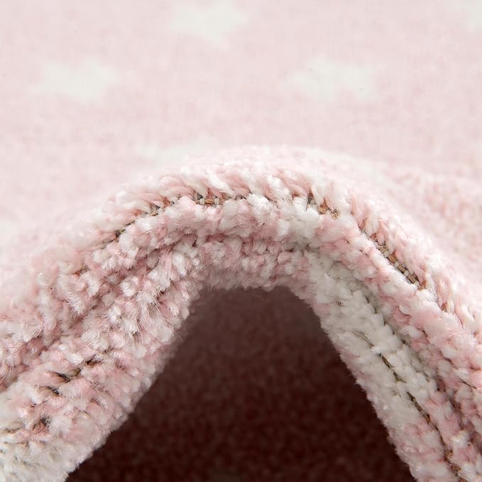 Unique Loom Whimsy Kids Collection Area Rug - Stars (2' 2" x 6' 1" Runner, Pink/ Ivory)
