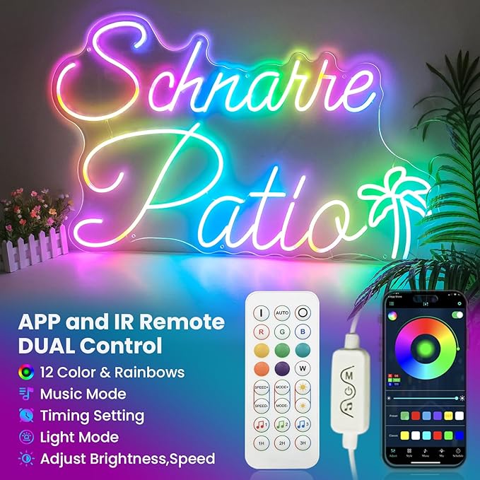 Custom Outdoor Neon Sign for Business, Large Personalized IP67 Waterproof LED Sign with Remote, Customizable Outdoor Light Up Signs Battery Operated for Backyard Patio Poolside Office Storefront Business Logo Salon Bar Party Wedding