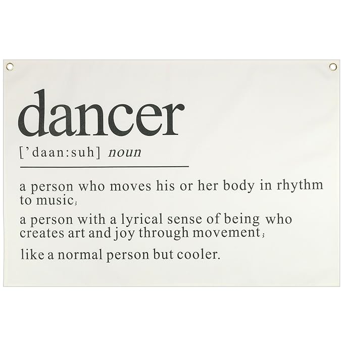 Dancers Definition Rectangular Banner Flag Pennant Wall Decor Gift for Dancer,Dance Studio Office Bedroom Home Playroom Decor-Dancer Daan Suh Noun-Team Birthday Retirement Christmas Gift