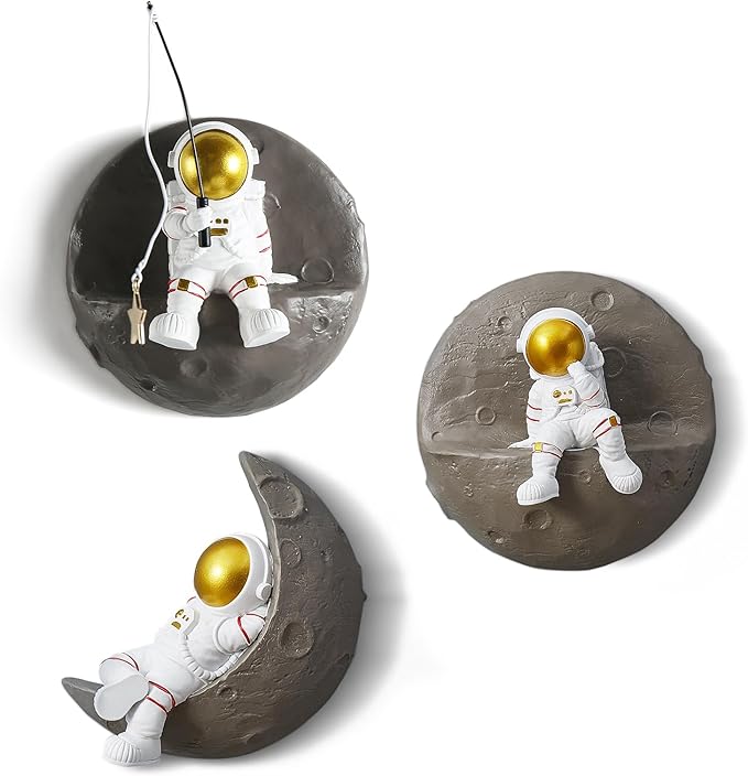 XGZY Astronaut Wall Sculptures - Bedroom decor for boys - 3PCS Set